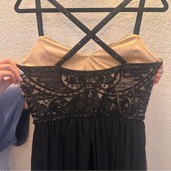 Sue Wong Nocturne Black Beaded Embroidered Maxi Gown Dress Size 4 Formal Prom - Picture 9 of 16